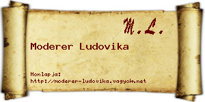 Moderer Ludovika névjegykártya